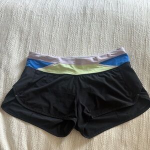 lululemon Black and Blue Athletic Shorts